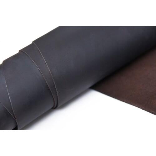 Deep Coffee Genuine Leather Hide Cow Skins Finished Crafting Leather Supply