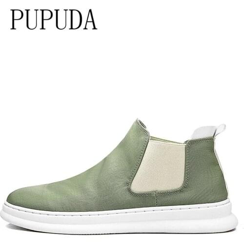 PUPUDA Men Casual Shoes Slip On Canvas Shoes Male New High Top Sneakers Men Lightweight Comfortable Canvas Sport Sneakers