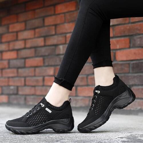 Summer Women Running Shoes Breathable Air Mesh Woman Wedge Sneakers for Jogging Fitness GYM Lightweight Sport Shoes Plus Size 42