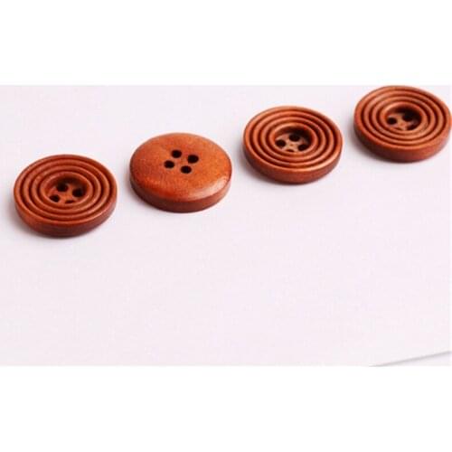 Round 4 holes vintage buttons natural wood color scrapbooking kids boy new year toys fabric sewing decoration handmade accessory