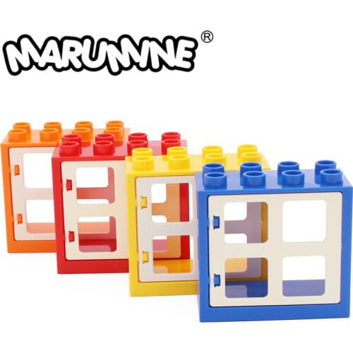 MARUMINE Big Building Blocks Accessories 6PCS Window City House Part Big Size Bulk DIY Particles Compatible with Bricks