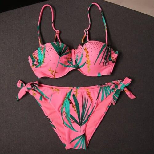 Купальники женские 2021 Women Bather Biquini Sexy Bikinis Push Up Hot Drilling Bikini High Waist Swimsuit Female Swimwear Mujer