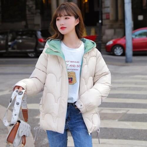 2021 Winter Jacket Women Solid Oversize Parkas Thick Long Sleeve Pockets Female Warm Cotton Padded Coat Parka Hooded Outerwear