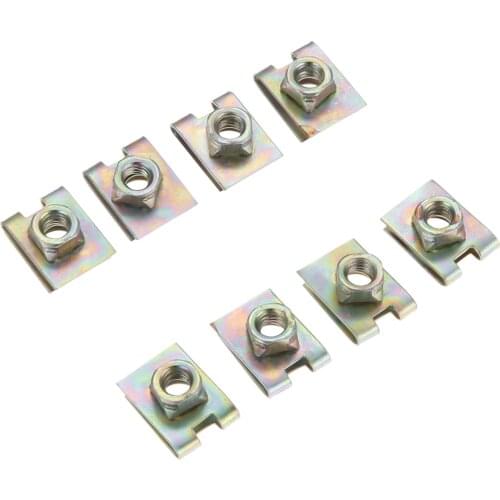20Pcs Metal Spring U-Type Plate Nut Speed Clips M6 6mm Tread For Car Panel Defense Auto Fastener Clips U-type Screw Retainers