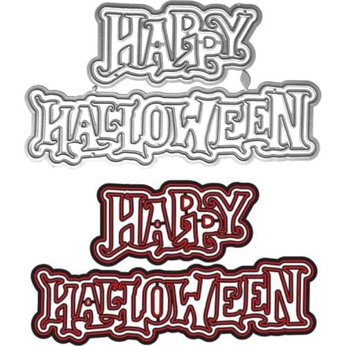Happy Halloween Letter Word Metal Cutting Dies Stencil DIY Scrapbooking Album Paper Card Template Mold Embossing Craft Decoratio