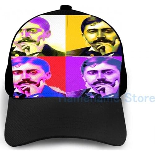 Fashion Marcel Proust Basketball Cap men women Graphic print black Unisex adult hat