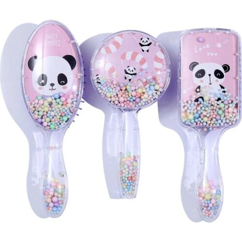 Cartoon Children Foam Panda Anti-static Hair Brush Massage Comb Shower Wet Detangle Hair Brush Salon Hair Styling Tools