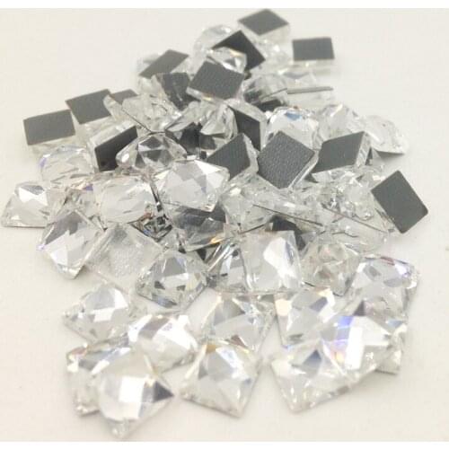 Fancy Shape DMC Square Hot Fix Stones 200pcs/Lot 4MM 6MM 8MM Square Crystal Clear AB HotFix FlatBack Rhinestones glass strass
