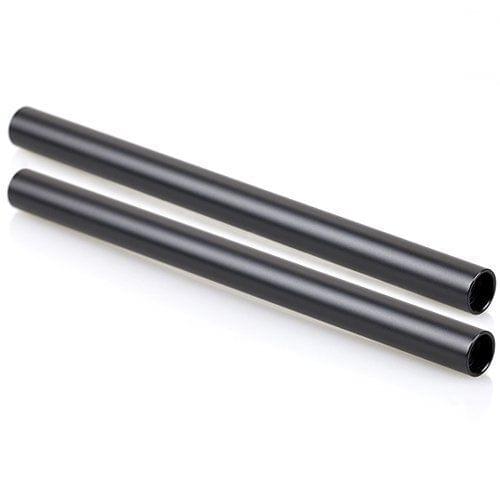 Black Aluminum Alloy 15mm Rod M12-20cm 8inch Long (2 Pack)
