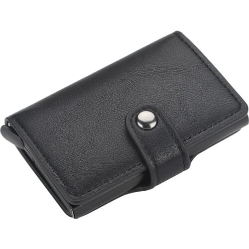 NEW RFID Automatic Wallet Credit Card Holder Case Aluminum Alloy Anti-Degaussing Anti-Theft RFID Bank Credit Card