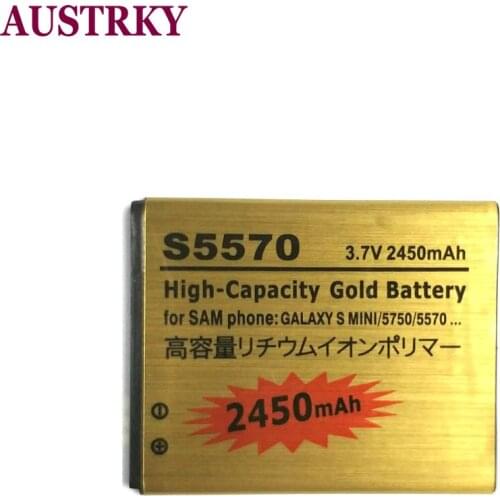 New EB494353VU 2450mAh Gold Battery For Samsung Galaxy S mini S5330 S5232 C6712 S5750 S5570 i559 Phone