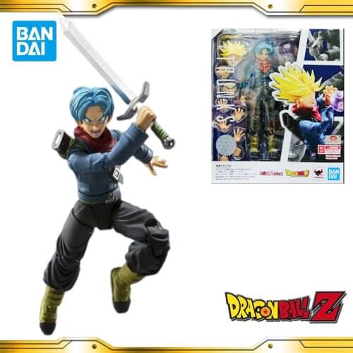 Original BANDAI Dragon Ball Z SHF Torankusu Trunks Future Anime Action collection figures Model Toy