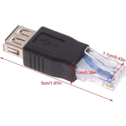RJ45 Male to USB AF A Female Adapter Socket LAN Network Ethernet Router Plug