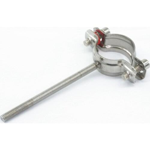 Fit Tube O.D 51-76mm 304 Stainless Steel Thread Length 100mm Clamp Clip Support bracket with M8 Screw Pole