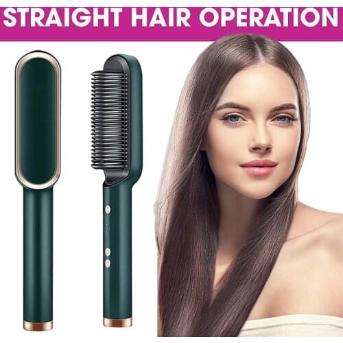Brush Hair Comb Straighteners Curling Hair Iron Hair Styler Tool Professional Hair Straightener Tourmaline Ceramic Hair Curler