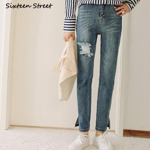 Женские рваные джинсы SIXTEEN STREET China At AliExpress