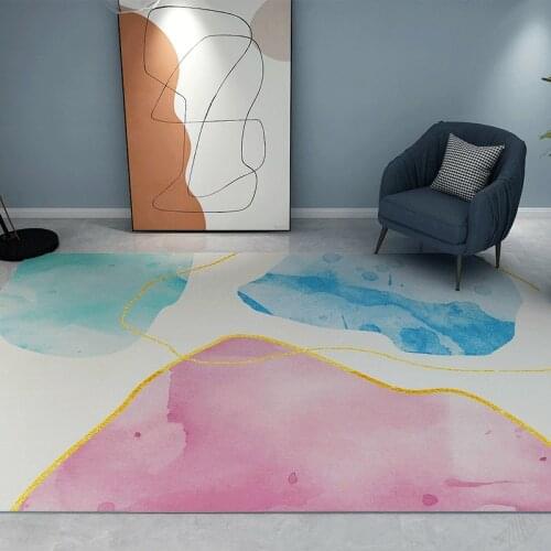 Modern Geometric Abstraction Parlor Floor Mats Soft Sofa Tea Table Blanket Living room Beside Area Rugs Kid Play Non-slip Carpet