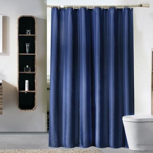 Dark Blue Bathroom Waterproof Shower Curtain Polyester Fabric Hotel Decoration Accessories Decoracion Para Baños