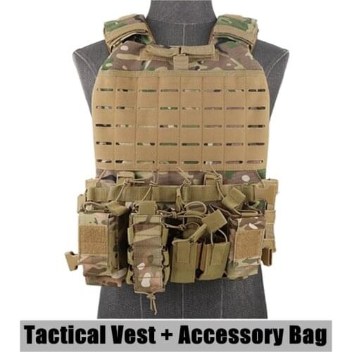 Outdoor Tactical Vest Hanging Accessory Bag Suits Weight Bearing Fitness Training Vest Combat Military Equipment Carrying Pouch