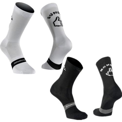 New Monday Sunday Funny Cycling socks Breathable Road Bicycle Socks Men women Thumb Middle Finger Sports Racing Running socks