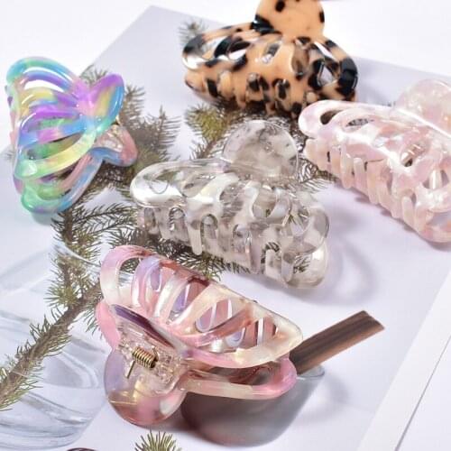 Acetate Leopard Floral Pattern Butterfly Shaped Hair Clips for Women Girls Chic Classic Hair Claws Fashion Hair Accessories Gift
