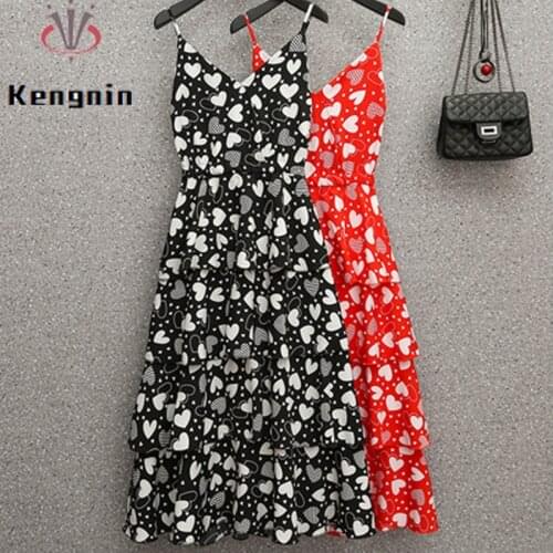 Oversized Women Spaghetti Straps 2021 Summer Sexy Off The Shoulder Ladies Vestidos Print Floral Robe Dress Clothes KE1081