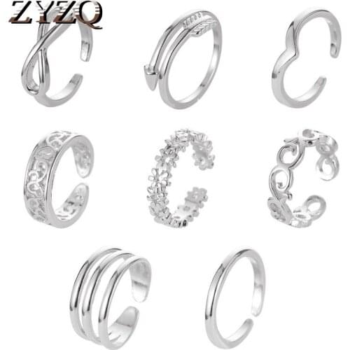 ZYZQ Summer Fashion Sexy Carved 8-Piece Foot Ring Simple Opening Adjustable Foot Ring Set