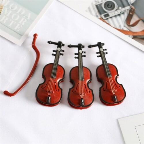 1set Dollhouse Mini Fashion Fiddle Instrument Model for Dollhouse Simulation Furniture Decoration Accessories