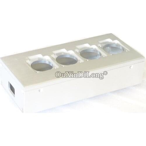 1PCS Four Full Aluminum HIFI EU Power Case European Standard Power Socket Chassis HiFi DIY Box AP01
