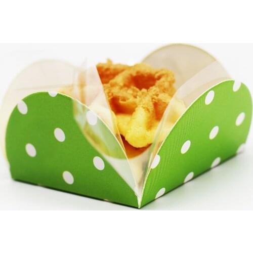 10pcs/lot light green and white dots chocolate wrapper green dots theme birthday party decorations light green chocolate holder