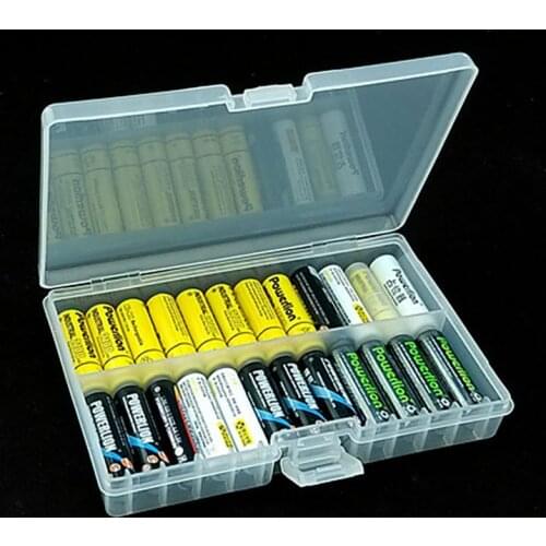 2PCS AA Size Cell Batteries Holder Plastic Case Portable Battery Case Holder Storage Box for AAA Battery Rechargeable Full Cover