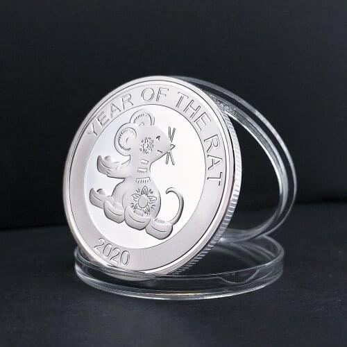2020 Year of Rat Silver Coin 1oz Commemorative Coins Collectibles New Year Gift Non-currency Coins Home Decor Art Craft Gift