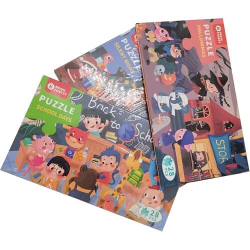 Eductional toys 28PCS Puzzle paper toys Jigsaw for Children Baby Cartoon Animal/Traffic Puzzles Educational Toy