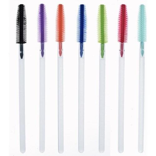 500PCS Mix Colors Makeup Cosmetic Tool Silica gel Disposable Mascara Wands Applicator Eyelash Extension Brushes Mascara Brush