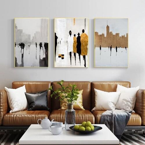 Abstract Bronze Canvas Painting Nordic Poster Print British Street WalI Art Pictures For Living Room Classic Painting Decor