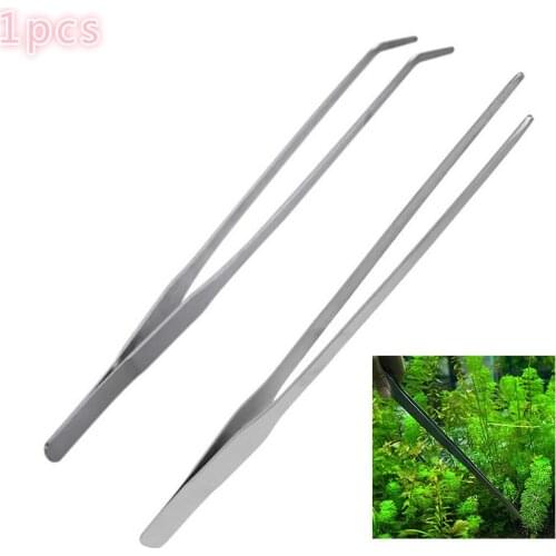 Aquarium Live Tank Straight Curve Plant Tweezers Long Tongs Stainless Steel Plant Shrimp Reef Tank Crooked Tweezer