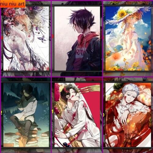 Promised Neverland Emma Norman Ray Diamond Painting Diamond Mosaic Cross Stitch Kits Full Diamond Embroidery Room Decoration