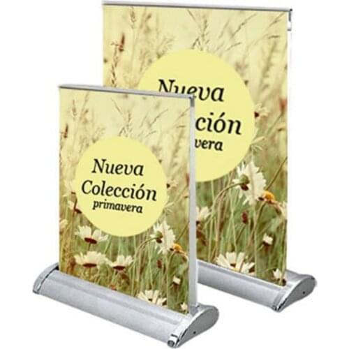 DD Mini Size A4 A3 Roll Up Banner Stand Aluminum Custom Printed Advertising Display Poster Desktop Placement