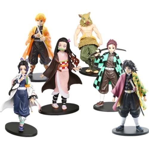 Anime Demon Slayer Figure kimetsu no yaiba PVC Model Toy Agatsuma Zenitsu Kochou Shinobu Agatsuma Zenitsu Dolls Ornaments Toy