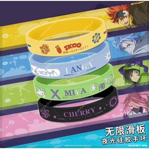 AnimeSK8 the Infinity SK EIGHT LANGA MIYA REKI Theme Silica Gel Bracelet Men Women Student Fashion Wristband Hand Chain Gifts