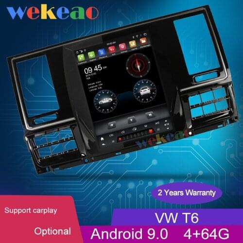 Wekeao 10.4" Vertical Screen Tesla Style 1 Din Android 9.0 Auto Radio For Volkswagen VW T5 T6 Car Dvd Multimedia Player GPS 4G