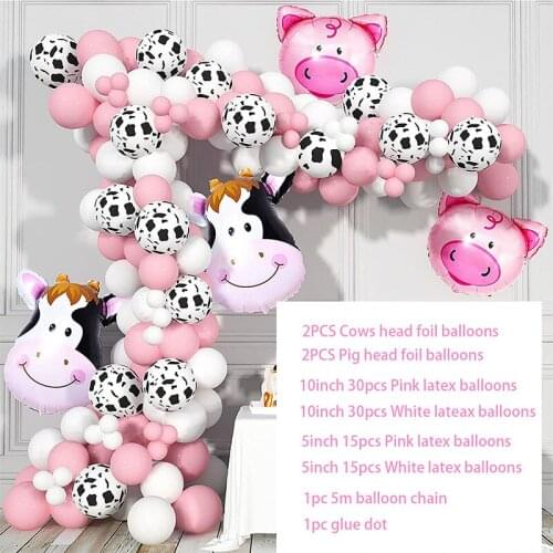 Farm Party Decoration Balloon Garland Arch Kit For Kid 1st Birthday Backdrop Pink Latex Globos Baby Shower Kids Toys Supplies
