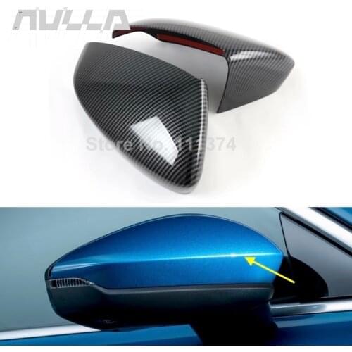 For Audi A3 A3L 2021 ABS Carbon Look Chrome Car Side Door Rearview Turning Mirror Decoration Sticker Cover Trim Accessories