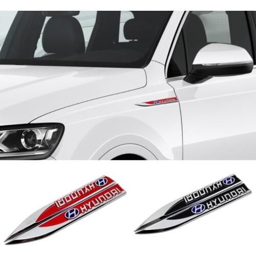 For Hyundai I40 Tucson Sonata Verna Solaris IX35 I30 Solaris Car Metal Side Sticker Emblem Rear Trunk Styling Decal Decoration