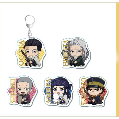 Collection Toy Golden Kamuy NEW Anime Ogata Hyakunosuke Sugimoto Saichi Cartoon Acrylic Charm Keychians Pendant Holiday Gifts