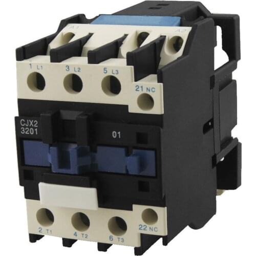 AC Contactor 35mm Din Rail 32A CJX2-3201 3 Phase Motor Controller 3P 1NC 24V 36V 230V 380V Coil Volt Contacts Relay LC1D32
