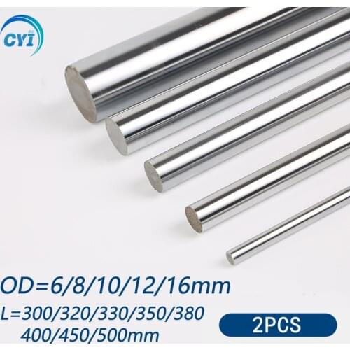 2pcs 6mm 8mm 10mm 12mm 16mm OD Linear Shaft Length 300 320 350mm Optical Axis Cylinder Liner Rail for 3D Printer Axis CNC Parts