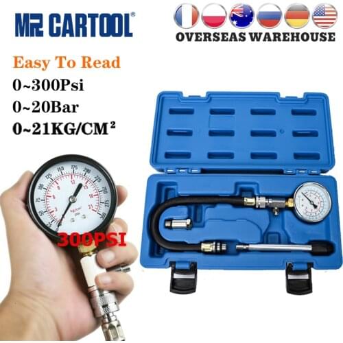 Mr Cartool G324 Auto Gasoline Engine Cylinder Pressure Gauge Type A Fuel Injection Pump Pressure Tester Kit Car Diagnostic Meter