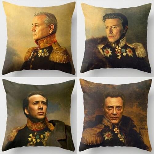 Bill Murray Cushion Covers Vintage Retro Nicolas Cage Bruce Willis Print Linen Pillow Case