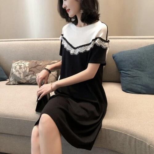 2021 new ice silk dress temperament high-end loose long skirt childrens summer straight knit skirt